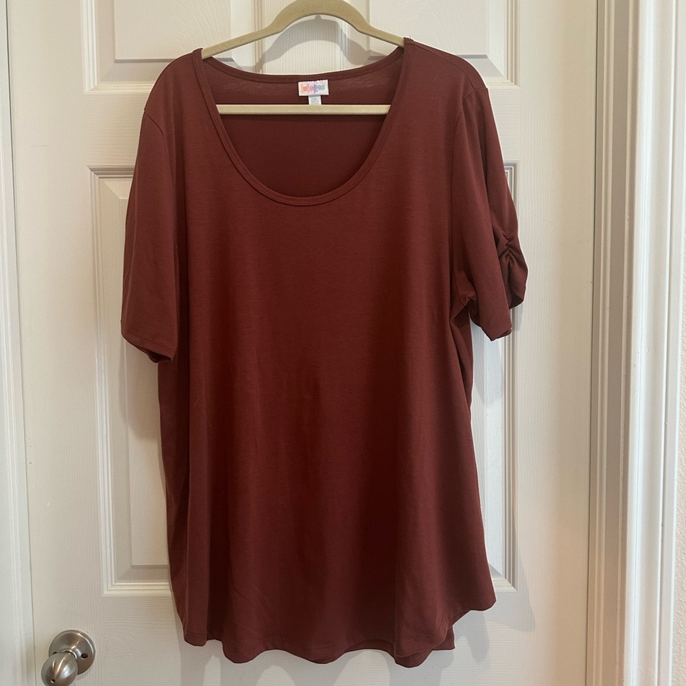 LuLaRoe Rich Brown Short Sleeve Top